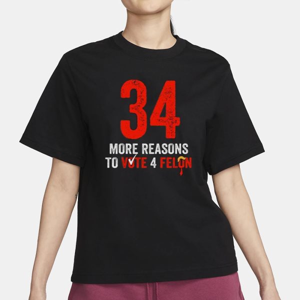 34 More Reasons To Vote 4 Felon T-Shirt