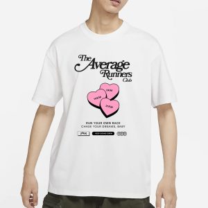 AVERAGE RUNNERS LOVE HEARTS T SHIRT 1