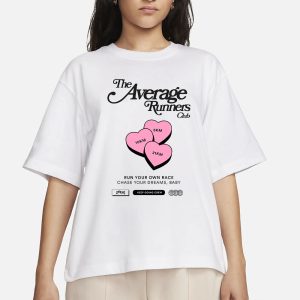 AVERAGE RUNNERS LOVE HEARTS T SHIRT 2