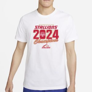 BIRMINGHAM STALLIONS 2024 UFL CHAMPIONS T SHIRT 1