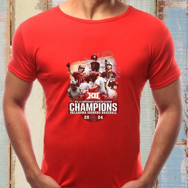 Big 12 Conference Regular Season Champions Okalahoma Sooners Baseball 2024 T-Shirt