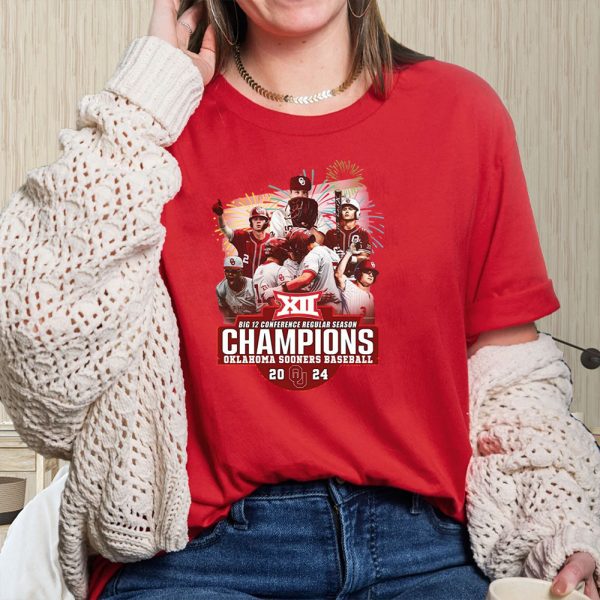 Big 12 Conference Regular Season Champions Okalahoma Sooners Baseball 2024 T-Shirt