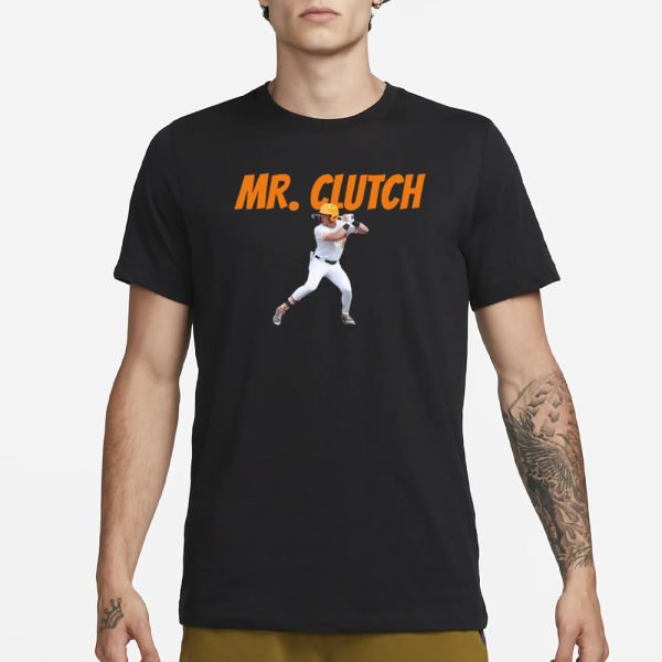 Cal Stark Wearing A Dylan Dreiling Mr. Clutch T-Shirt