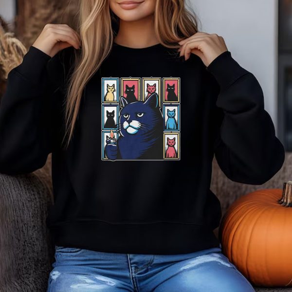 Cat Face Vibe Graphic Sweatshirt , T-shirt , Hoodie , Long Sleeve T-shirt Characteristic Emo