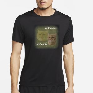 Cat No Thoughts Head Empty T Shirt 1