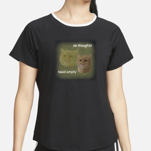 Cat No Thoughts Head Empty T Shirt 2