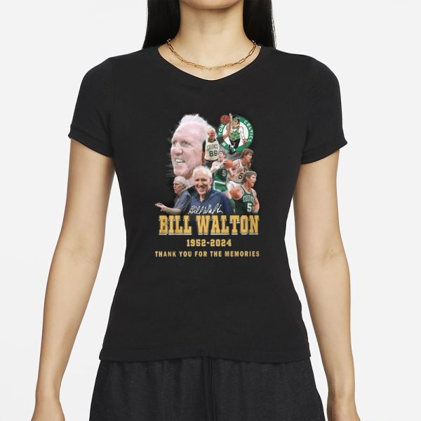 Celtics Bill Walton 1952-2024 Thank You For The Memories T-Shirt