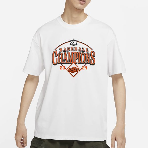 Cowboys 2024 Big 12 Baseball Conference Tournament Champions Curveball Break T-Shirt