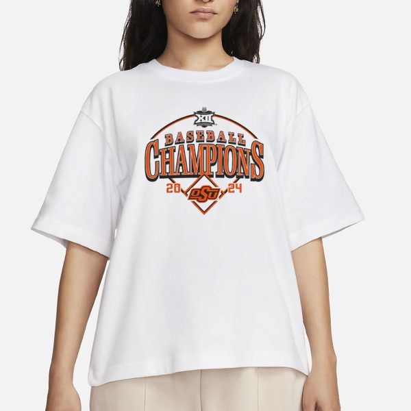 Cowboys 2024 Big 12 Baseball Conference Tournament Champions Curveball Break T-Shirt