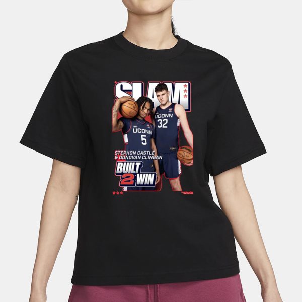 Dan Hurley Donovan Clingan And Stephon Castle Built 2 Win T-Shirt