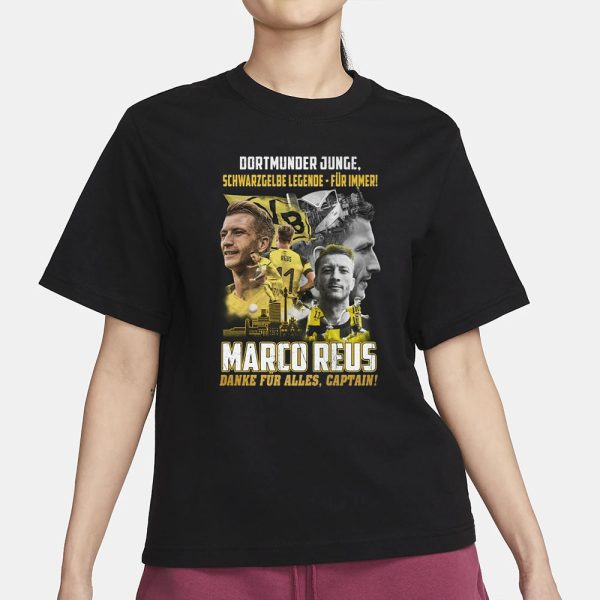 Dortmunder Junge Schwarz Gelbe Legende – Fur Immer Marco Reus Danke Fur Alles, Captain T-Shirt