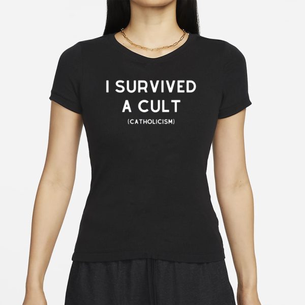 Double Cross Co I Survived A Cult Catholicism T-Shirt