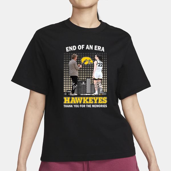 End Of An Era Lisa Bluder & Caitlin Clark Hawkeyes Thank You For The Memories T-Shirt