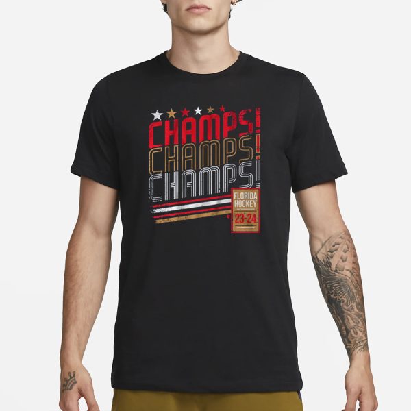 FLORIDA HOCKEY CHAMPS CHAMPS CHAMPS T-SHIRT