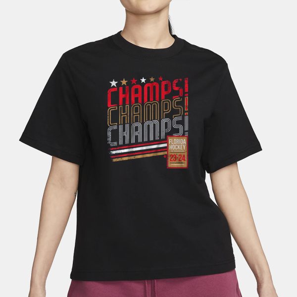 FLORIDA HOCKEY CHAMPS CHAMPS CHAMPS T-SHIRT