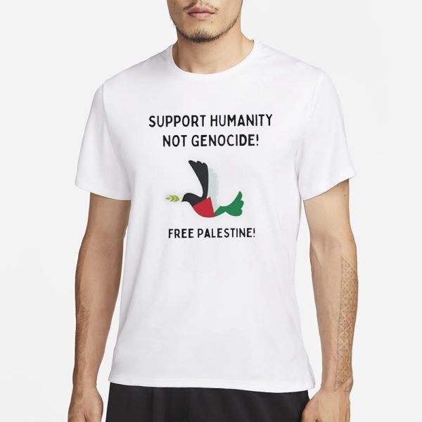 Free Palestine Support Human Not Genocide Art Design Print T-Shirt