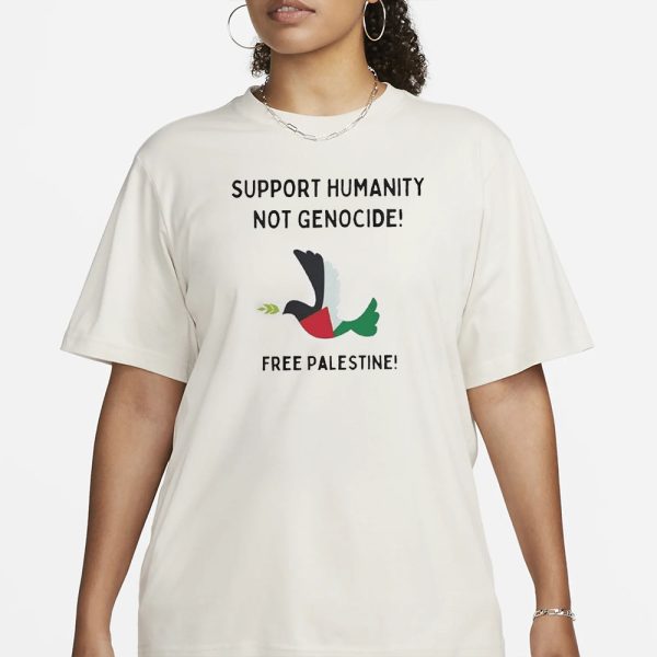 Free Palestine Support Human Not Genocide Art Design Print T-Shirt