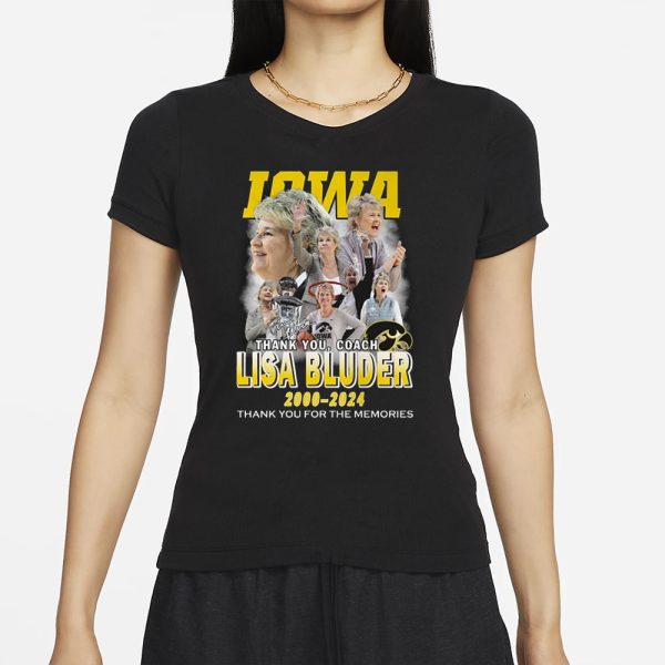 Iowa Thank You Coach Lisa Bluder 2000-2024 Thank You For The Memories T-Shirt