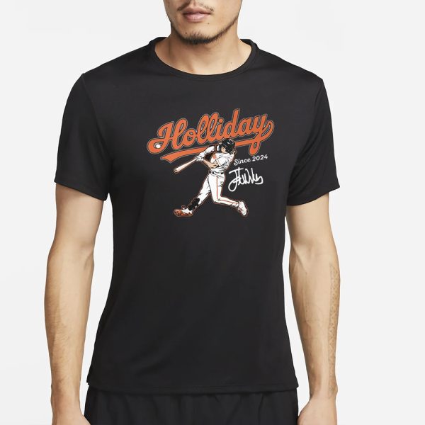 Jackson Holliday Orioles Baseball Slugger Swing T-Shirt