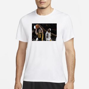 Johnson Blocks A Shot By Iowa Guard Caitlin Clark T Shirt 1