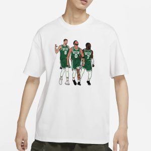 Kristaps Porzingis Jayson Tatum And Jaylen Brown Big 3 Boston T Shirt 1
