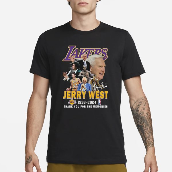 Lakers Jerr West 1938-2024 Thank You For The Memories T-Shirt