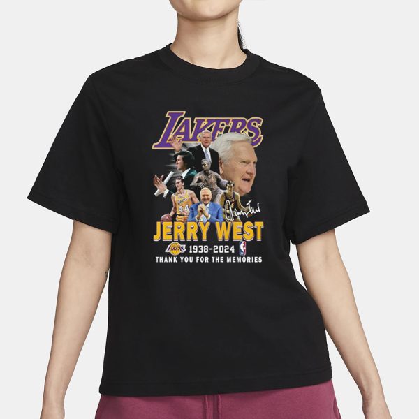 Lakers Jerr West 1938-2024 Thank You For The Memories T-Shirt