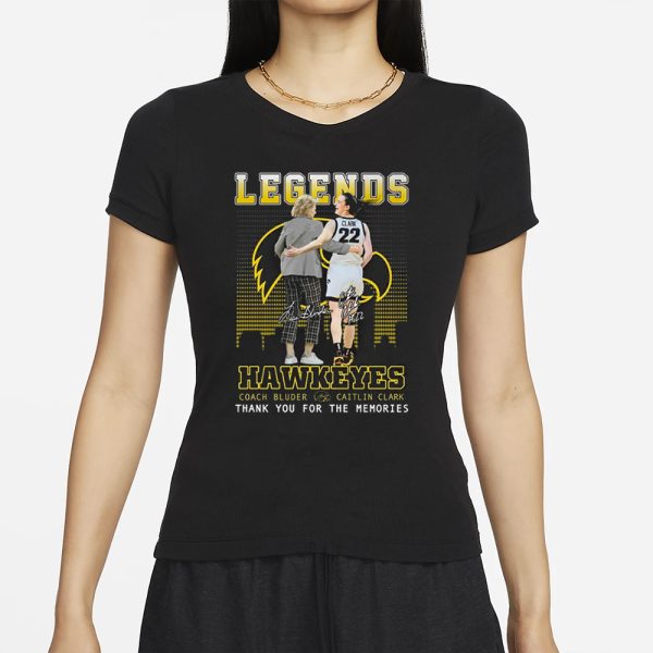 Legends Hawkeyes Coach Bluder And Caitlin Clark Thank You For The Memories T-Shirt