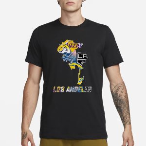 Los Angeles Map Sports Teams Logo T Shirt 1