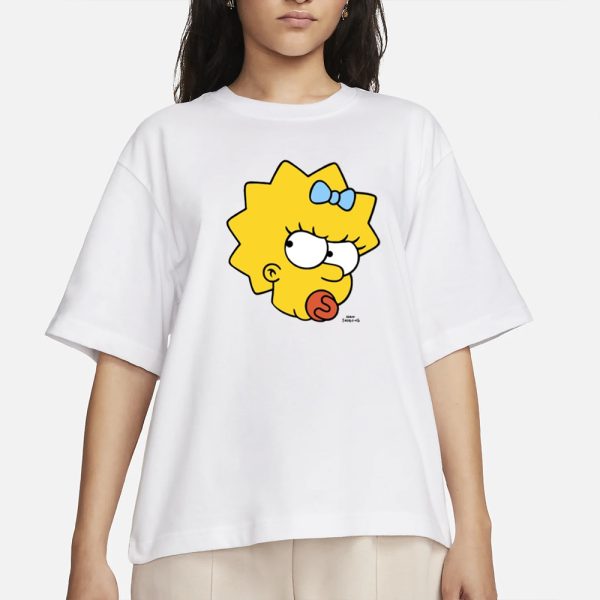 Manicita Wearing The Simpsons Maggie Angry Big Face T-Shirt