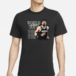 Mavericks Luka Doncic 77 Magic World Tour T Shirt 1