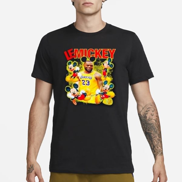 Mickey Lebron James Lakers Basketball T-Shirt