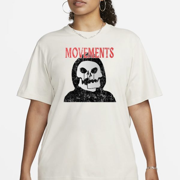 Movements Afraid To Die White Skull T-Shirt