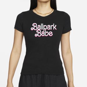 Mseballgal Ballpark Babe Barbie T Shirt 2