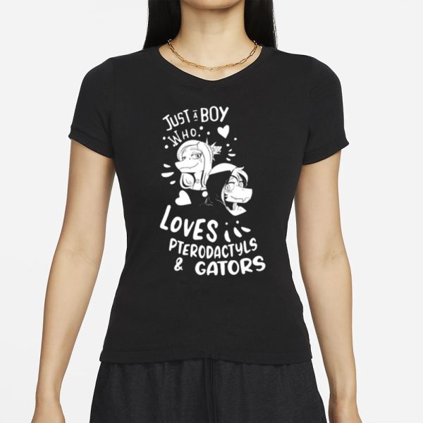 New Just A Boy Who Loves Pterodactyls & Gators T-Shirt