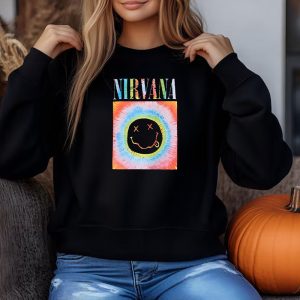 Nirvana Smiley Face Sweatshirt T shirt Hoodie Long Sleeve T shirt 1