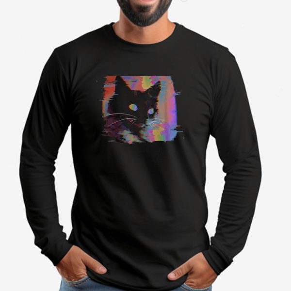 Psychedelic Weirdcore Cat Sweatshirt , T-shirt , Hoodie , Long Sleeve T-shirt