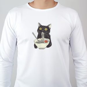 Ramen Cat Sweatshirt T shirt Hoodie Long Sleeve T shirt Cat Lover 2