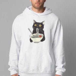 Ramen Cat Sweatshirt T shirt Hoodie Long Sleeve T shirt Cat Lover 3