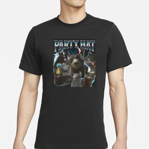 Reallylittlecat Party Hat Cat T-Shirt