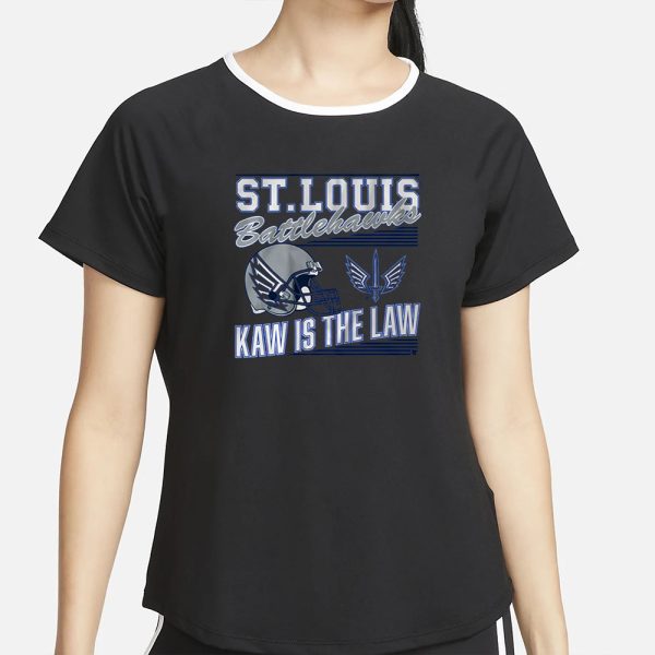 ST. LOUIS BATTLEHAWKS RETRO KAW IS THE LAW T-SHIRT