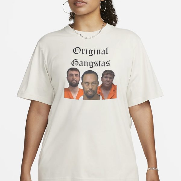 Scottie Scheffler Tiger Woods John Daly Original Gangstas Mugshot T-Shirt