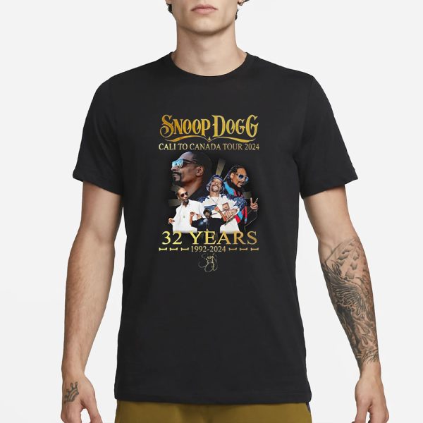 Snoop Dogg Cali To Canada Tour 2024 32 Years 1992-2024 T-Shirt