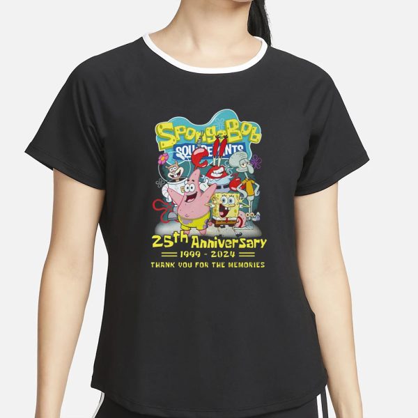 SpongeBob SquarePants 25th Anniversary 1999-2024 Thank You For The Memories T-Shirt