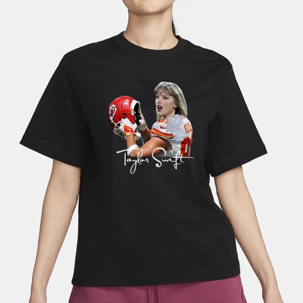 Taylor Wearing Travis Kelce Jersey T-Shirt