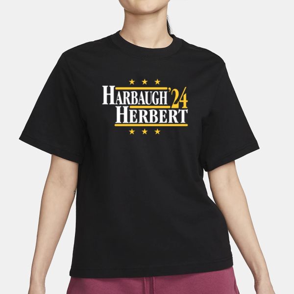 Trader Aaron Wearing Harbaugh Herbert 2024 T-Shirt