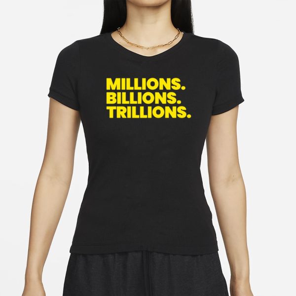 Travis Malloy Wearing Millions Billions Trillions T-Shirt