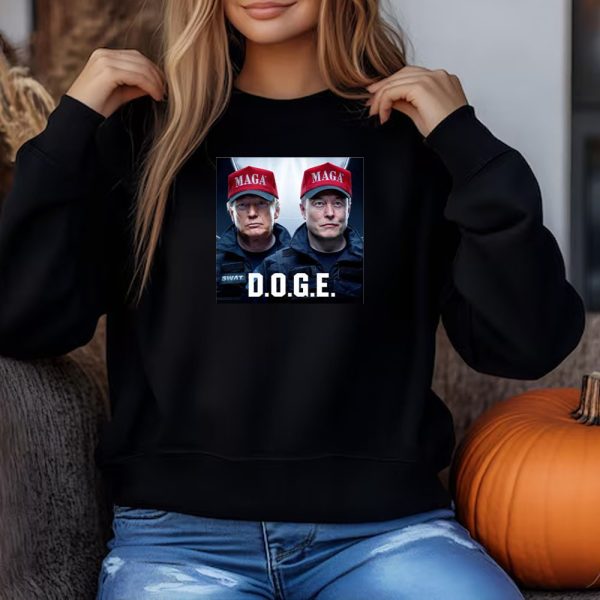 Trump Musk Sweatshirt , T-shirt , Hoodie , Long Sleeve T-shirt , D.O.G.E. Meme