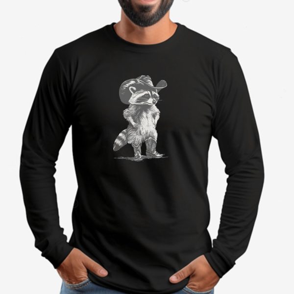 Western Raccoon Sweatshirt , T-shirt , Hoodie , Long Sleeve T-shirt , Retro Cowboy Racoon Graphic