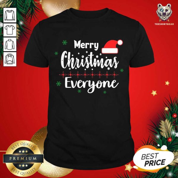 Awesome Merry Christmas Everyone Hat Santa Shirt